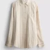Camisas clássicas de mistura de algodão com botões