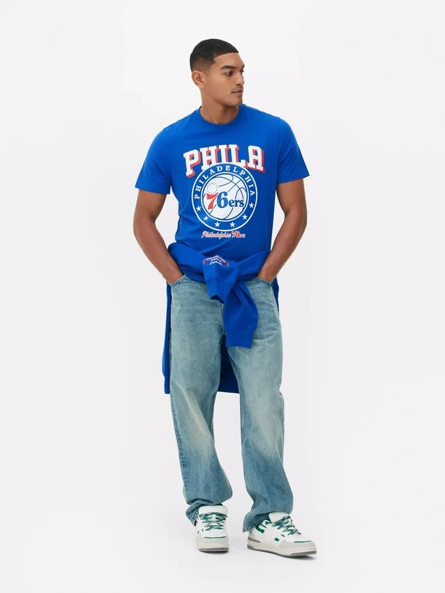 Camisas com estampado dos Philadelphia 76ers da NBA