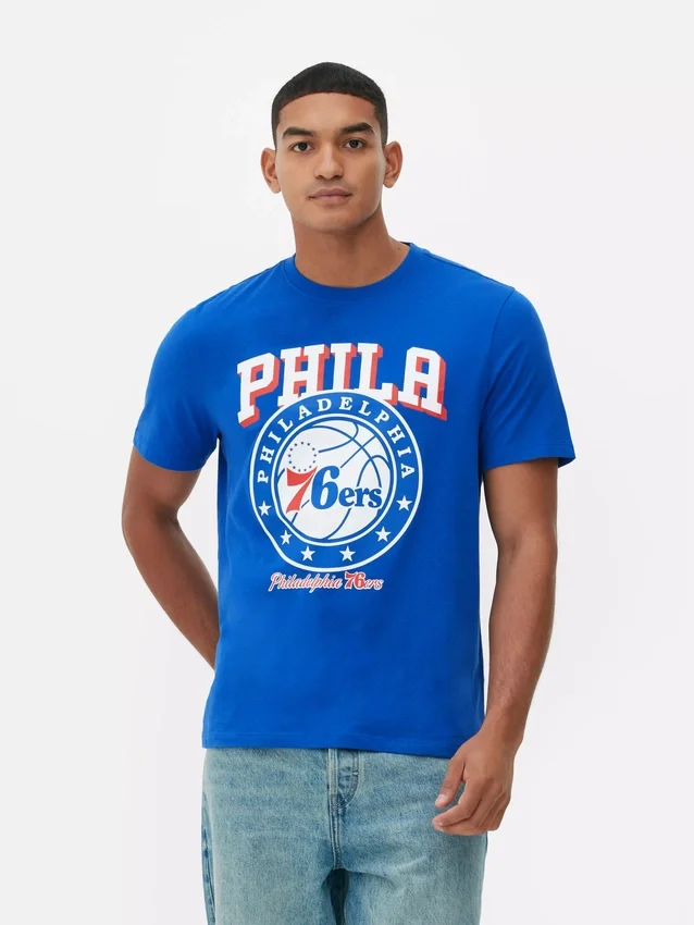 Camisas com estampado dos Philadelphia 76ers da NBA