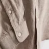 Camisas com gola «grandad» em mistura de linho