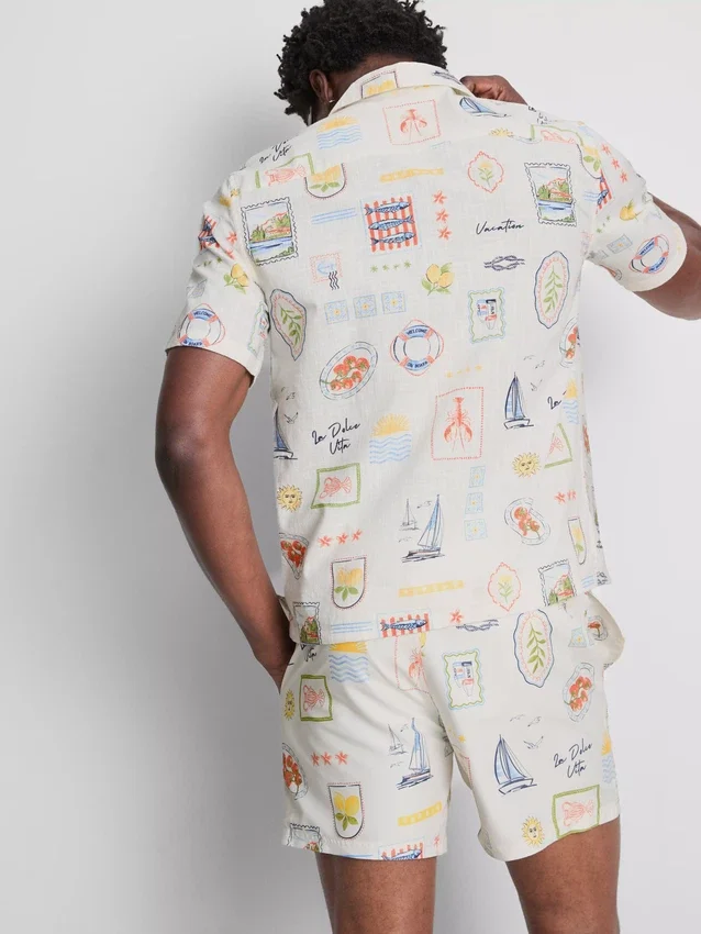 Camisas com gola revere «Postcard»