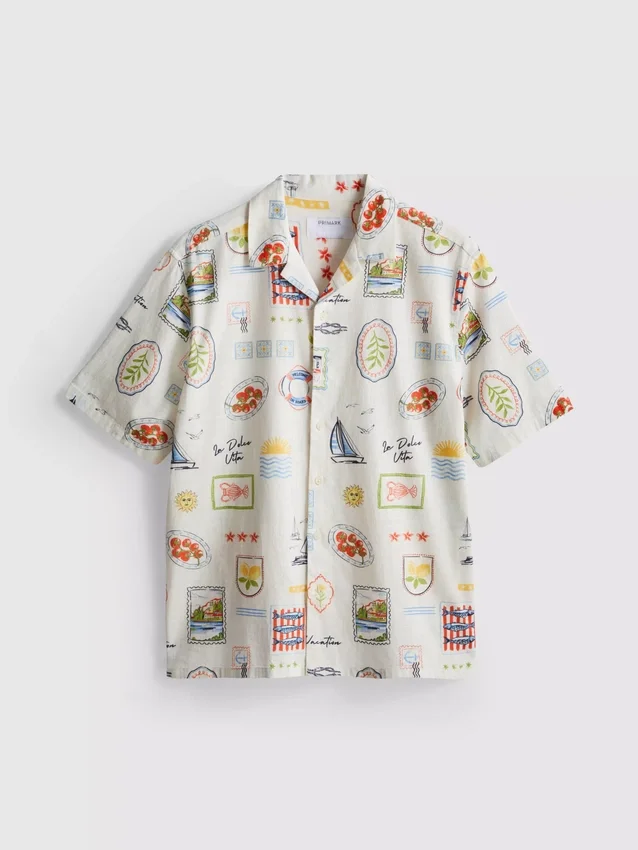 Camisas com gola revere «Postcard»