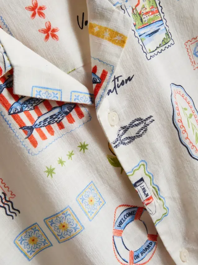 Camisas com gola revere «Postcard»