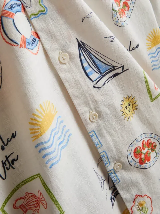 Camisas com gola revere «Postcard»