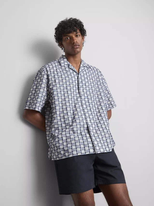Camisas com gola texturada