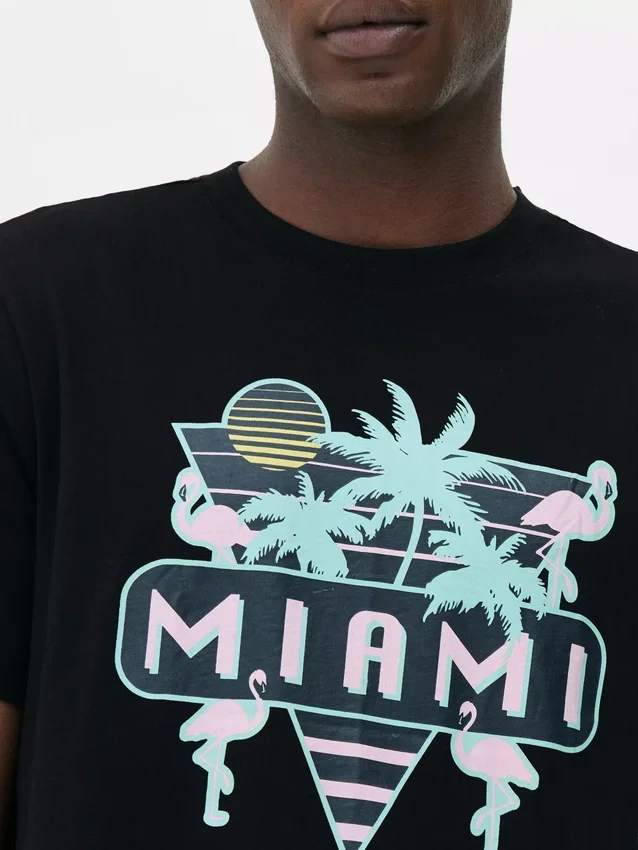 Camisas com grafismo «Neon Miami»