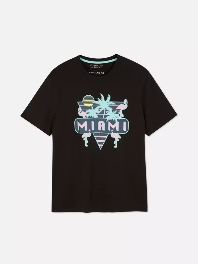 Camisas com grafismo «Neon Miami»