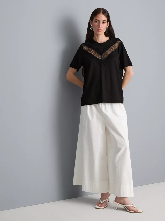 Camisas com inserção de renda