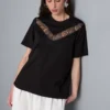 Camisas com inserção de renda