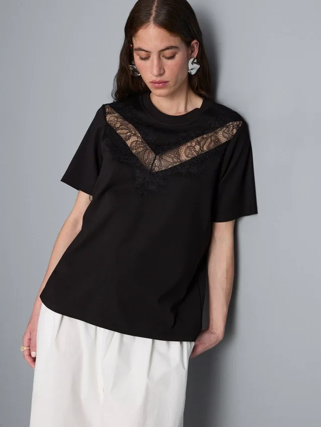 Camisas com inserção de renda