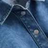 Camisas curtas e largas em ganga de algodão