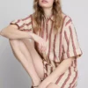 Camisas de algodão com riscas descontraídas