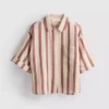 Camisas de algodão com riscas descontraídas