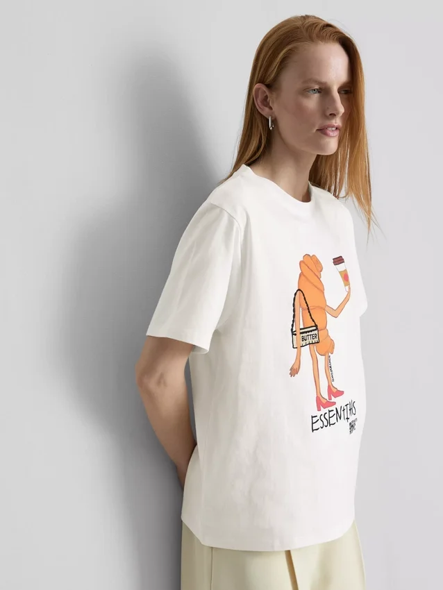 Camisas de algodão «Croissant» com motivos «Bouffants» e «corações partidos»