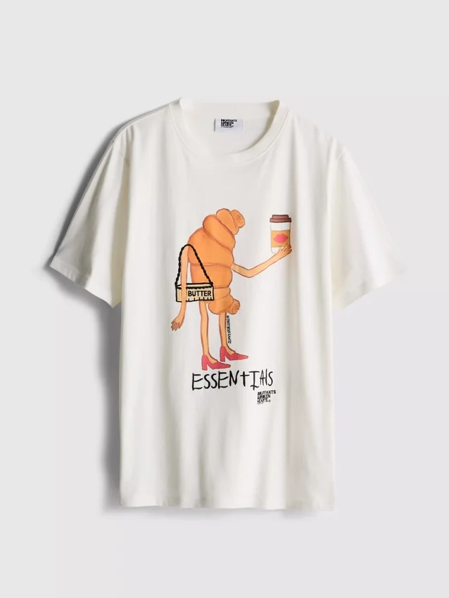 Camisas de algodão «Croissant» com motivos «Bouffants» e «corações partidos»