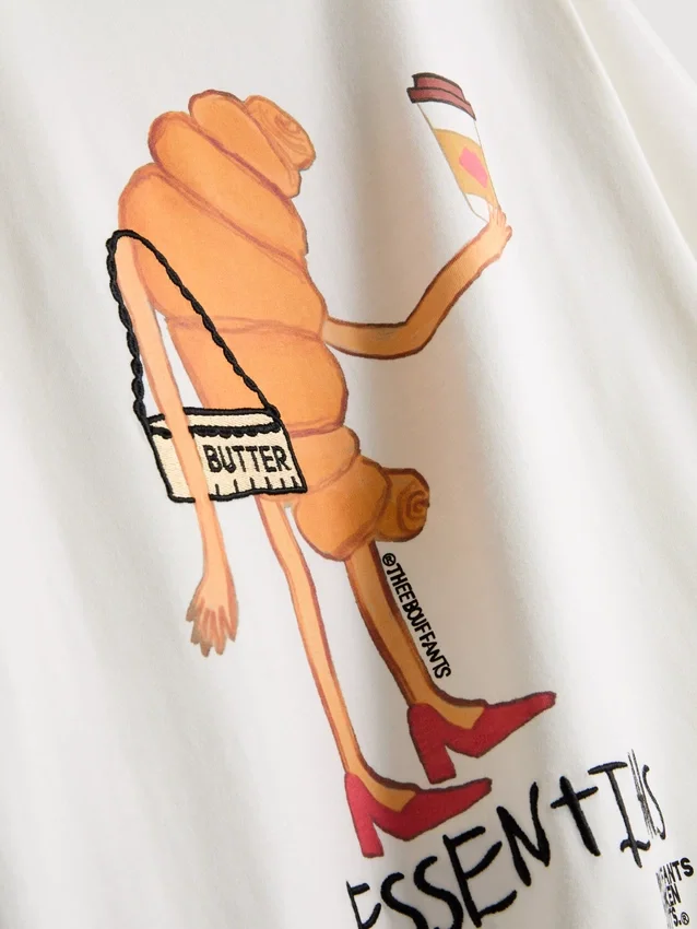 Camisas de algodão «Croissant» com motivos «Bouffants» e «corações partidos»