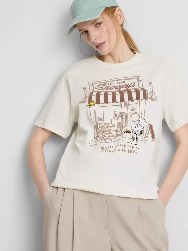 Camisas de algodão «Peanuts Snoopy Café»