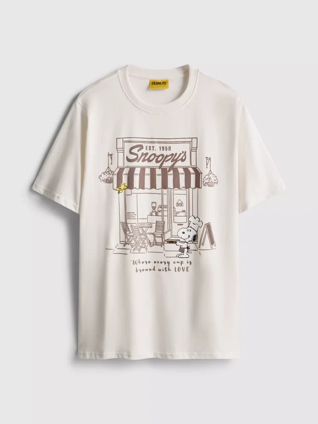 Camisas de algodão «Peanuts Snoopy Café»