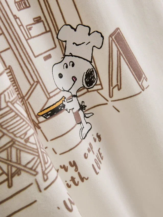 Camisas de algodão «Peanuts Snoopy Café»