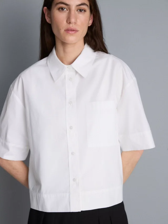 Camisas de calções de manga curta em algodão de alta qualidade