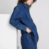 Camisas de ganga de algodão com corte descontraído e botões