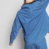 Camisas de ganga de algodão com corte descontraído e botões
