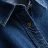 Camisas de ganga de algodão com corte descontraído e botões