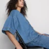 Camisas de ganga de manga curta