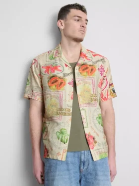 Camisas de manga curta com botões «Tropical Postcard»