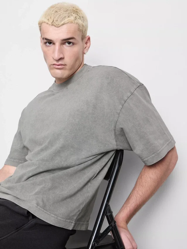Camisas de manga curta com efeito lavado