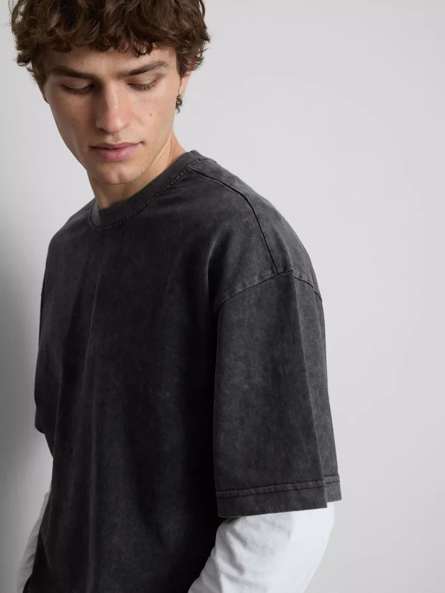 Camisas de manga curta com efeito lavado