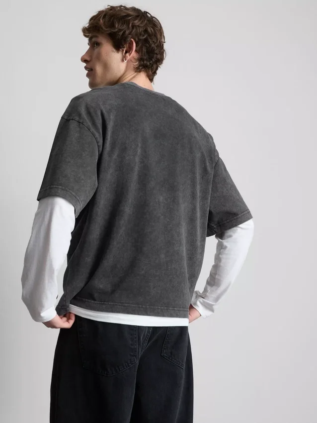 Camisas de manga curta com efeito lavado