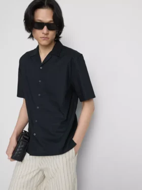 Camisas de manga curta em mistura de linho