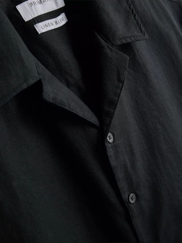 Camisas de manga curta em mistura de linho