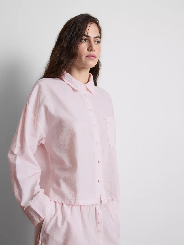 Camisas de pijama em tecido de algodão oxford