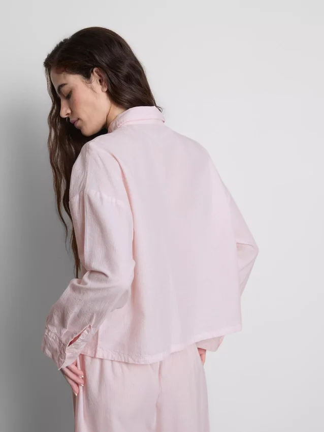 Camisas de pijama em tecido de algodão oxford