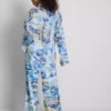 Camisas de praia de algodão estampadas com botões