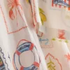 Camisas de praia de algodão estampadas com botões