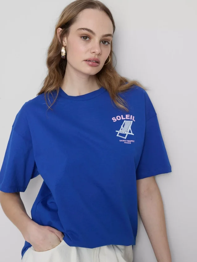 Camisas oversized com estampado «Soleil»