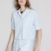 Camisas oxford curtas, de corte quadrado e manga curta