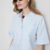 Camisas oxford curtas, de corte quadrado e manga curta