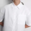 Camisas oxford curtas, de corte quadrado e manga curta