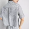 Camisas oxford curtas, de corte quadrado e manga curta