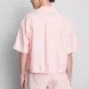 Camisas oxford curtas, de corte quadrado e manga curta