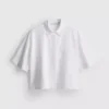 Camisas oxford curtas, de corte quadrado e manga curta