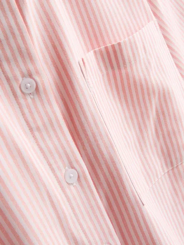 Camisas oxford curtas, de corte quadrado e manga curta
