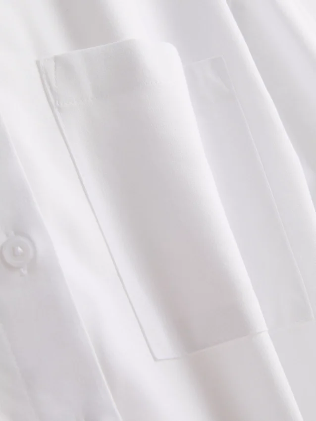 Camisas oxford curtas, de corte quadrado e manga curta