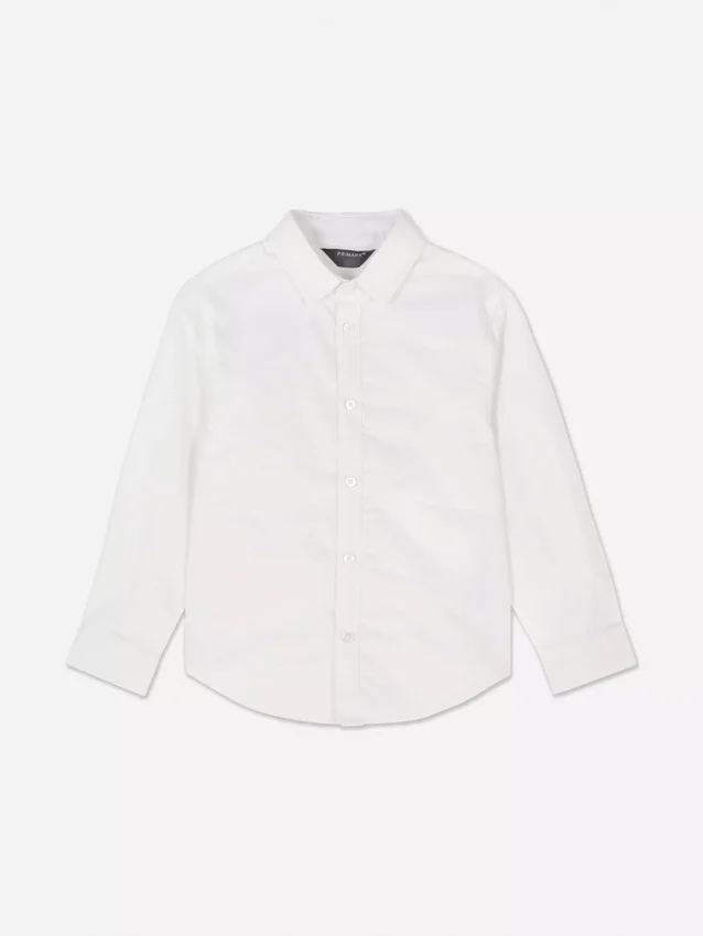 Camisas oxford de manga comprida para meninos mais novos
