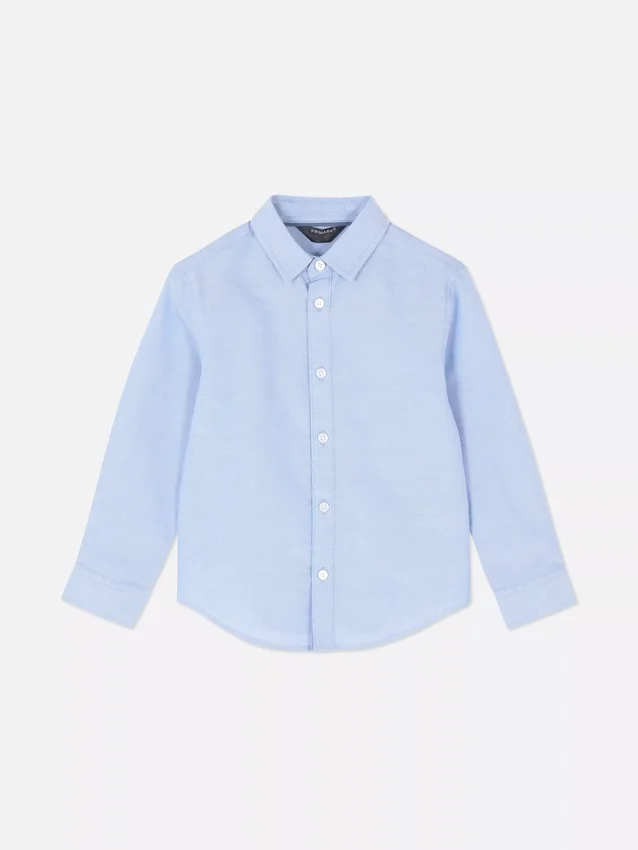 Camisas oxford de manga comprida para meninos mais novos