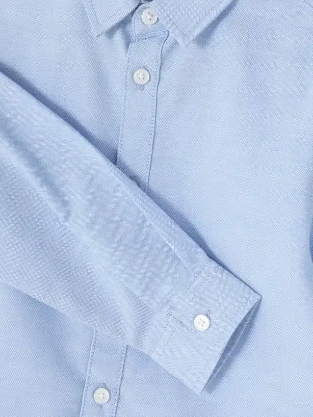 Camisas oxford de manga comprida para meninos mais novos